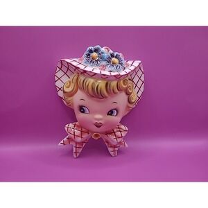 Highly Collectible 1956 Vintage Lefton Miss Dainty Wall Pocket